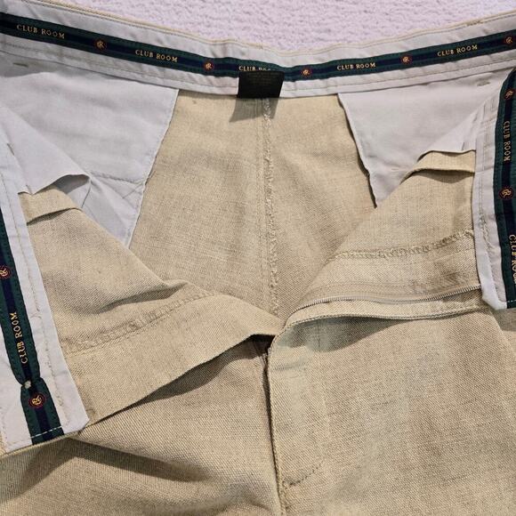Club Room Linen Blend Pleated Cuffed Pants Men's 38x30 Old Money Preppy - Picture 9 of 9